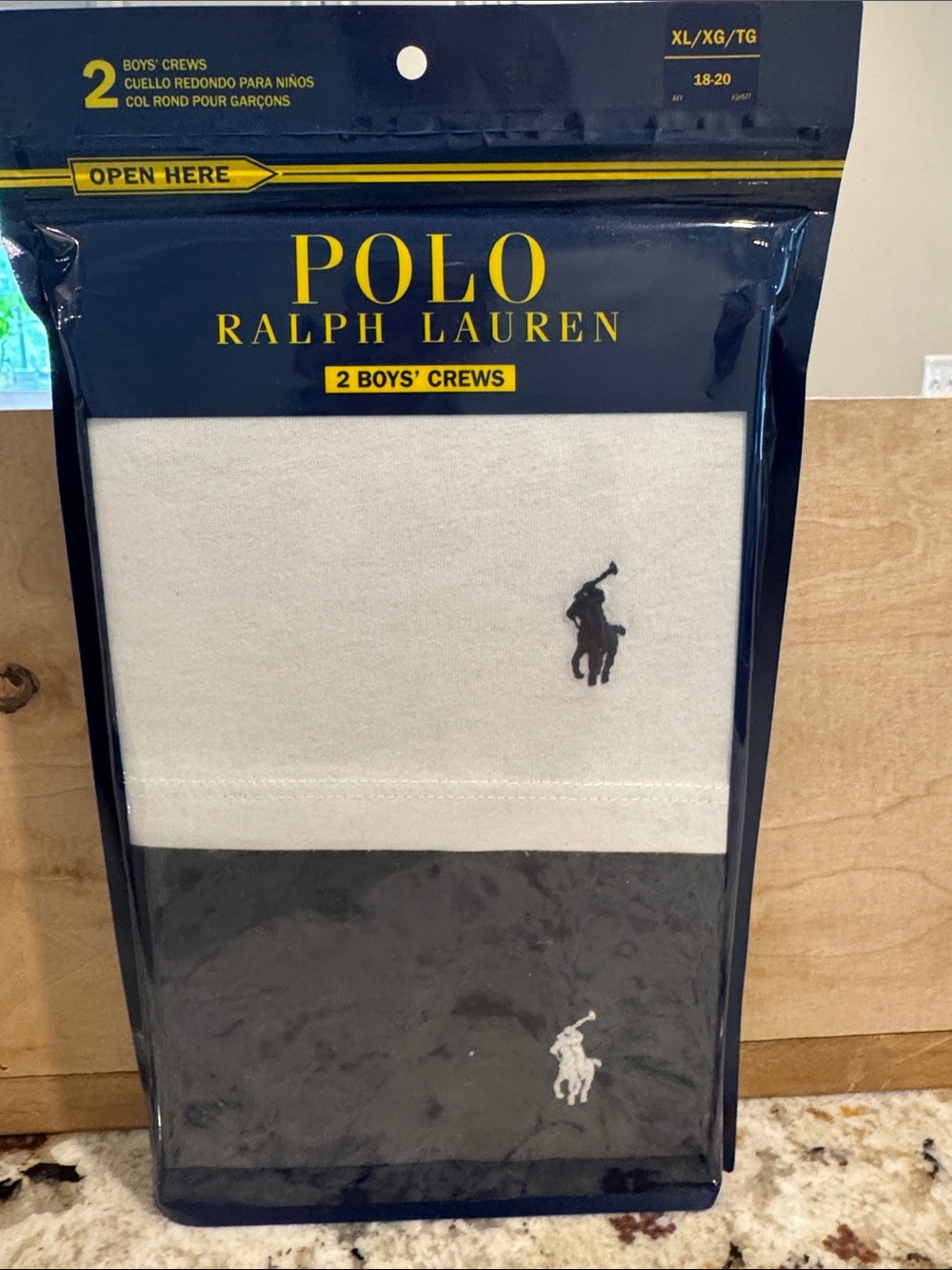 Ralph Lauren Boys Navy & Yellow Underwear Pack Packaging